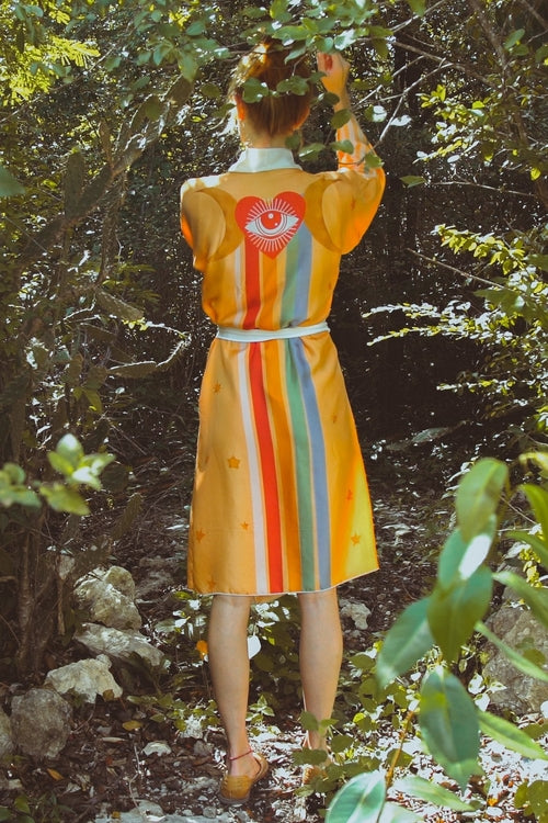 The Royal Robe Yucatan Rainbow – Custom-made kimono in eco-friendly silk