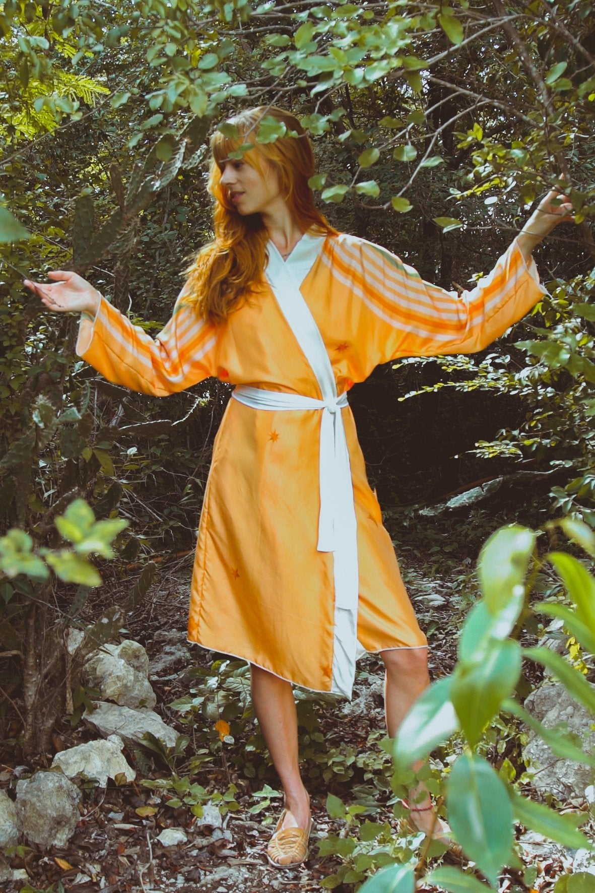 The Royal Robe Yucatan Rainbow – Custom-made kimono in eco-friendly silk