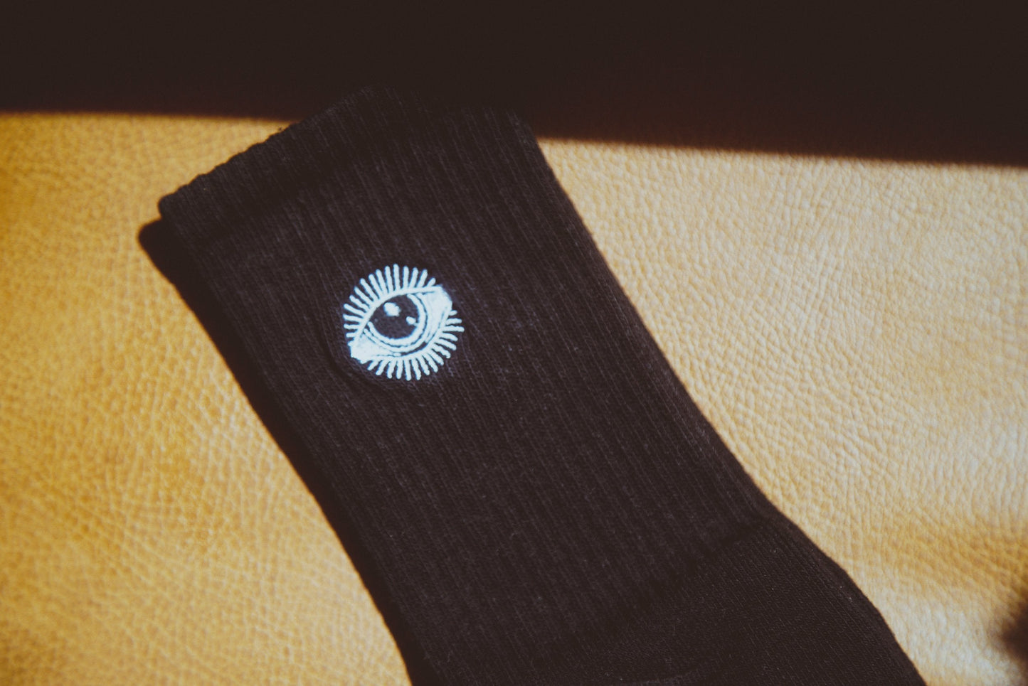 Star Gazer Embroidered Socks - White Cotton, Mystical Style