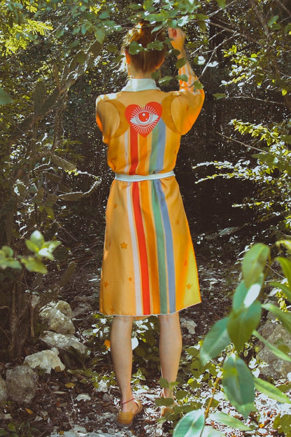 The Royal Robe Yucatan Rainbow – Custom-made kimono in eco-friendly silk