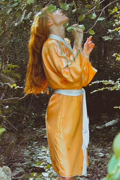 The Royal Robe Yucatan Rainbow – Custom-made kimono in eco-friendly silk